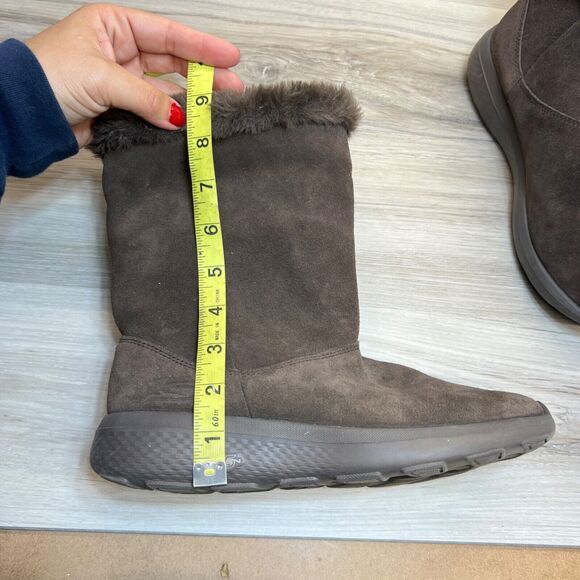 Skechers Boots Suede On The Go City 2 Womens 7.5 Goga Max Mid-Calf Flat 14633 - Picture 10 of 11